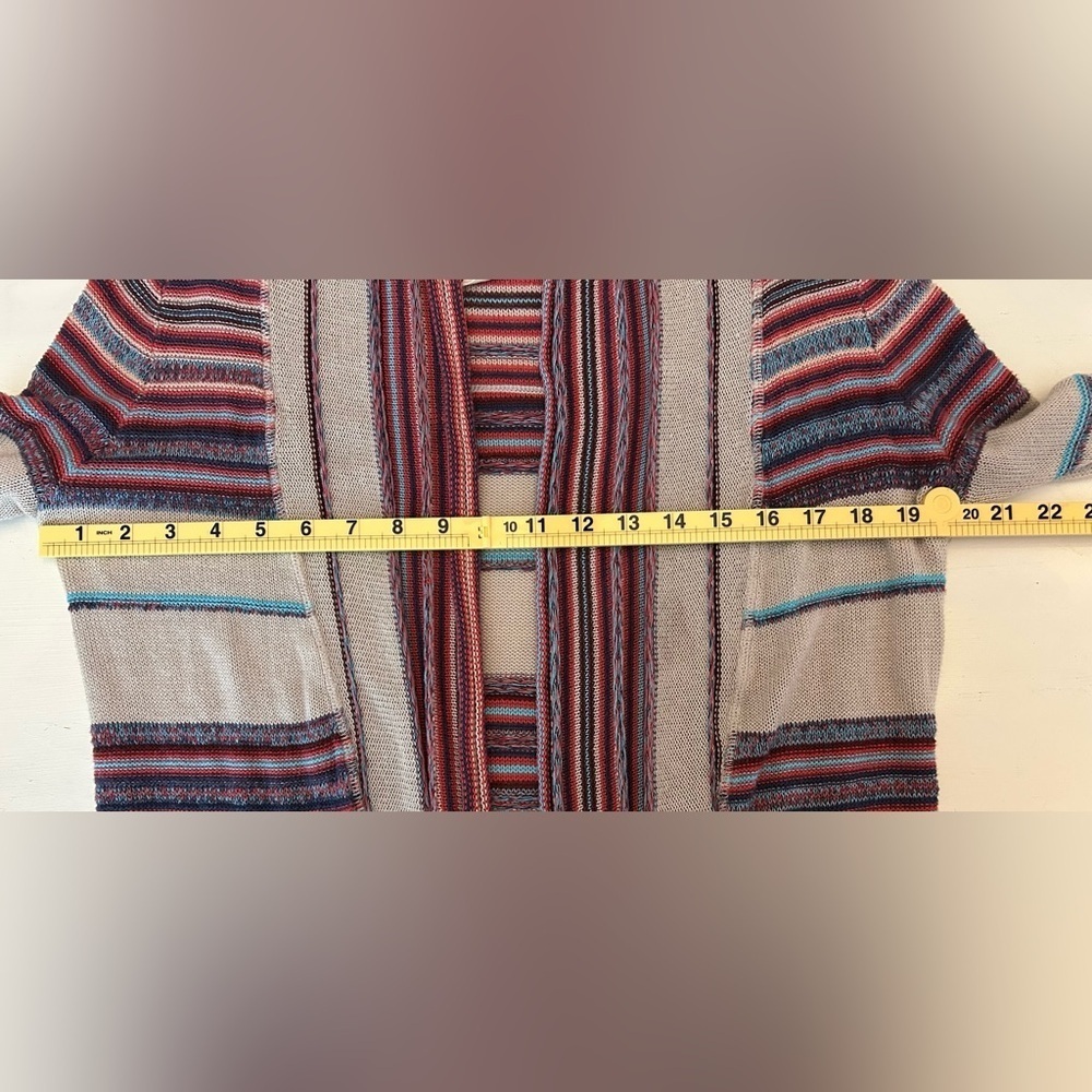 Women’s Billabong Multicolor Striped Open Cardigan Size M Western Cowgirl Boho - Picture 10 of 11